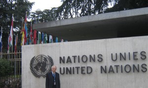 Aureli Argemí, a la seu de l'ONU a Ginebra (setembre de 2008).